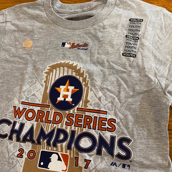 Houston Astros Youth 2017 World Series Champions T-Shirt M 10/12 - Picture 3 of 4